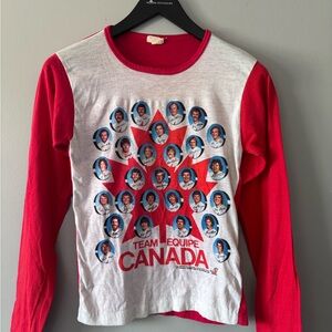 76’ Vintage Team Canada Kids Long Sleeve Shirt